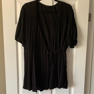 Torrid Black Tie-Front Blouse
